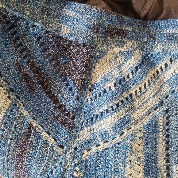 Rag & Bone Jasmin Blue Crochet Mosaic Skirt  - Size L - Picture 11 of 11